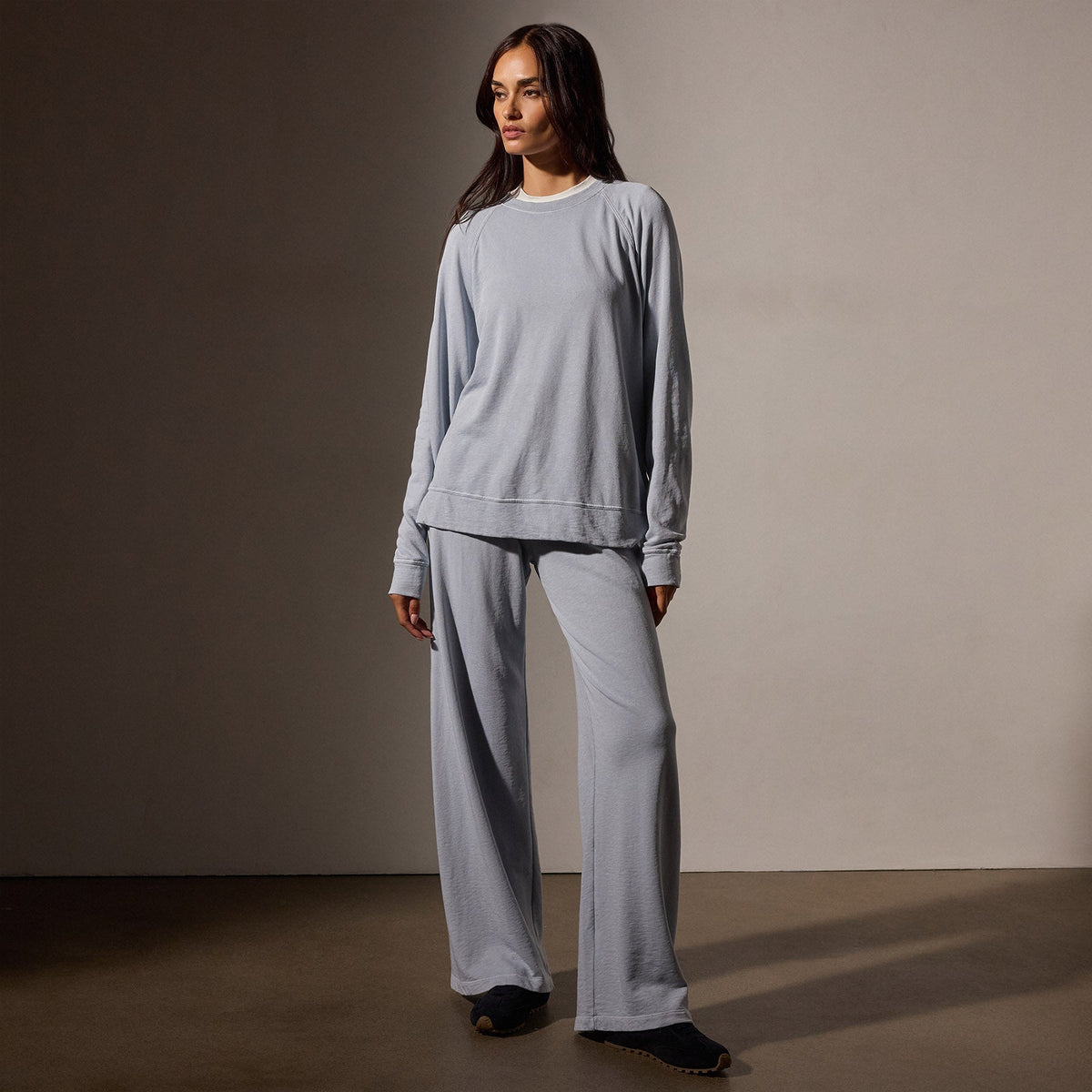 Vintage French Terry Relaxed Sweatshirt in Grey Glacier Pigment | James Perse Los Angeles