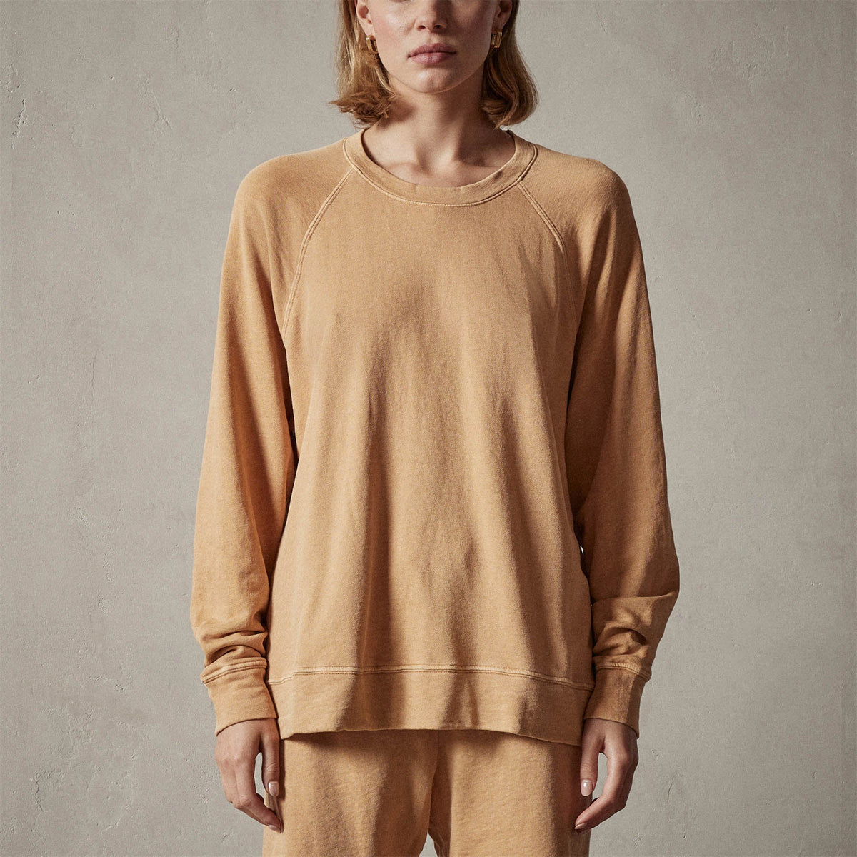 Vintage French Terry Relaxed Sweatshirt in Guava Pigment | James Perse Los Angeles