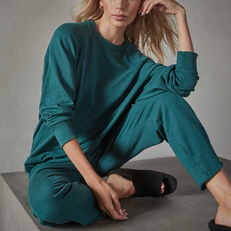 Vintage French Terry Relaxed Sweatshirt - Jewel | James Perse Los Angeles