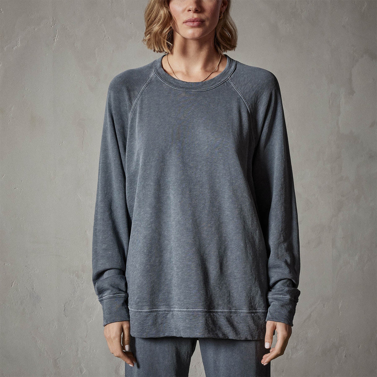 Vintage French Terry Relaxed Sweatshirt in Maine Pigment | James Perse Los Angeles