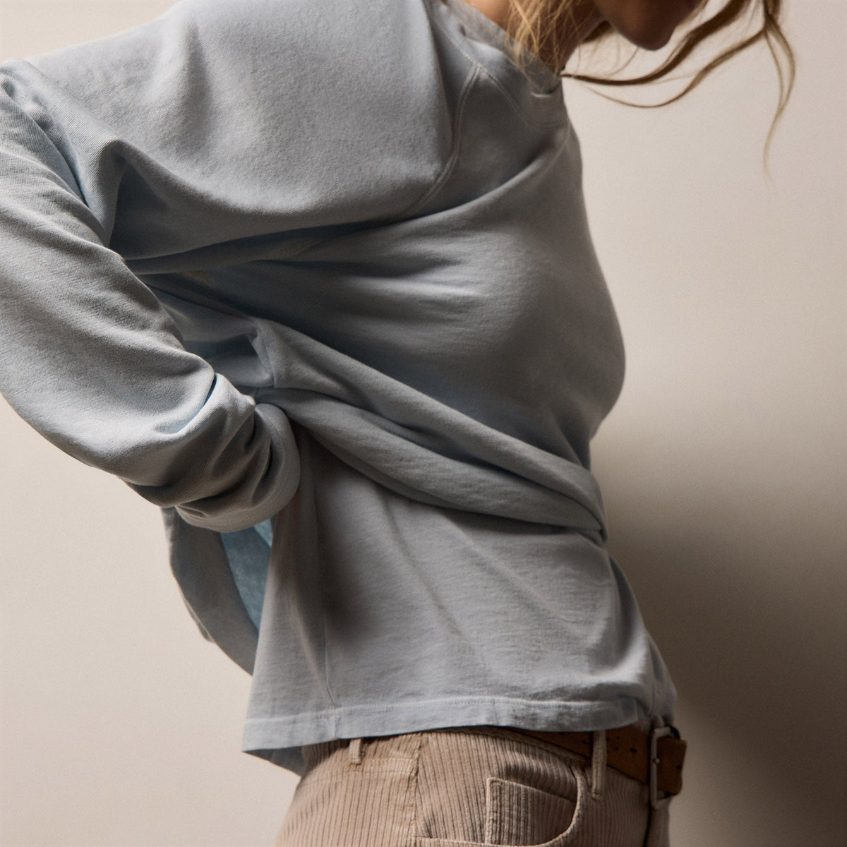 Vintage French Terry Relaxed Sweatshirt in Memory Pigment | James Perse Los Angeles