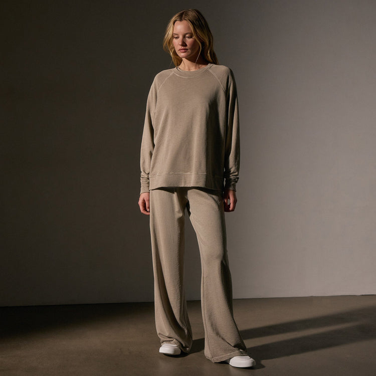 Vintage French Terry Relaxed Sweatshirt  in Overcast Pigment | James Perse Los Angeles