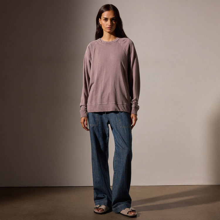 Vintage French Terry Relaxed Sweatshirt in Red Ash Pigment | James Perse Los Angeles