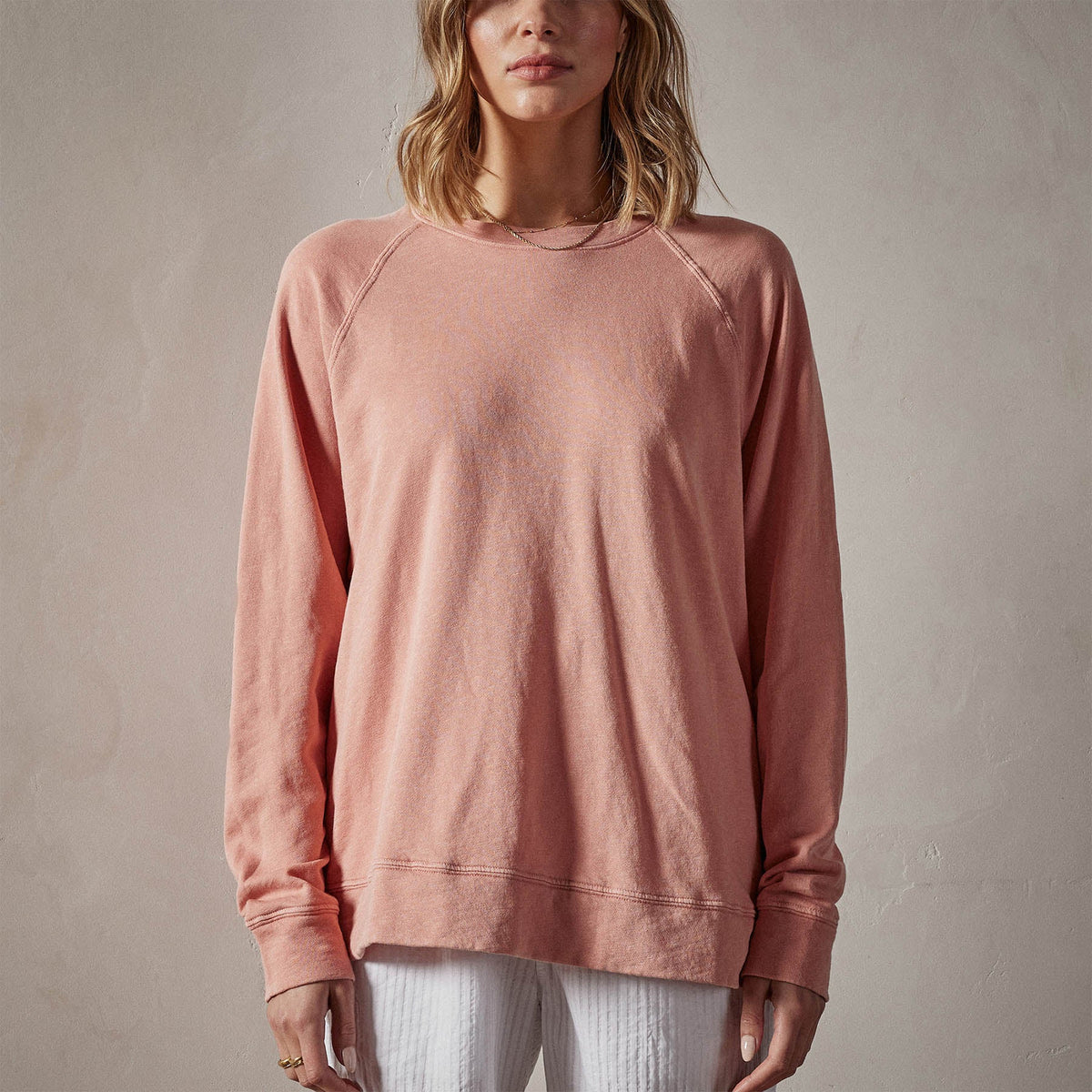 Vintage French Terry Relaxed Sweatshirt in Spritz Pigment | James Perse Los Angeles 