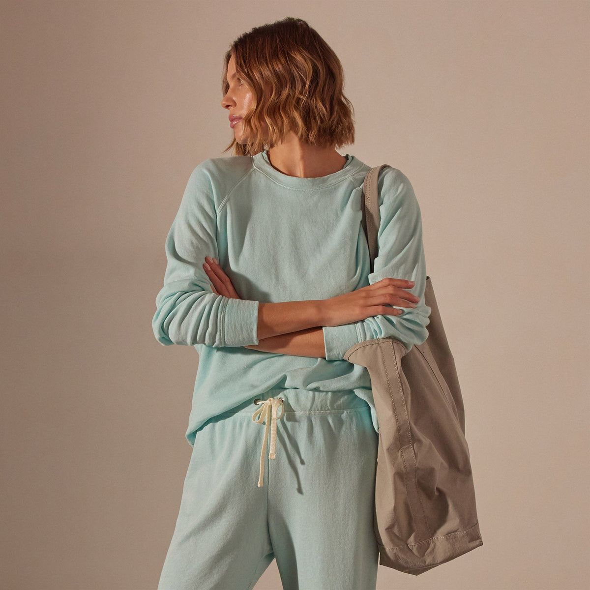 Vintage French Terry Relaxed Sweatshirt in Taffy Pigment | James Perse Los Angeles