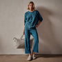 Vintage French Terry Relaxed Sweatshirt in Teal Pigment | James Perse Los Angeles