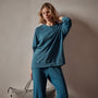 Vintage French Terry Relaxed Sweatshirt in Teal Pigment | James Perse Los Angeles
