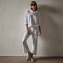 Hooded Sweat Top in White | James Perse Los Angeles