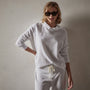 Hooded Sweat Top in White | James Perse Los Angeles