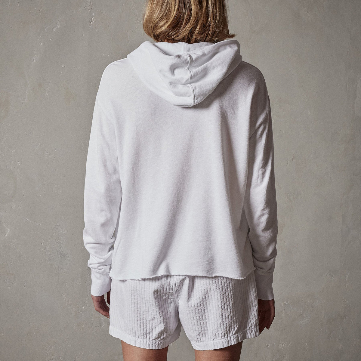 Hooded Sweat Top in White | James Perse Los Angeles