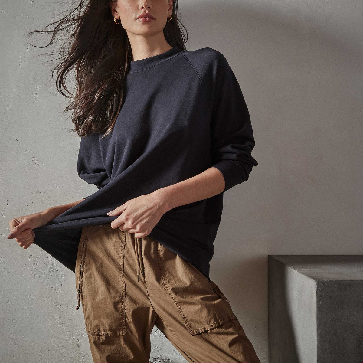 Crewneck Sweat Shirt in French Navy | James Perse Los Angeles