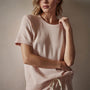 Short Sleeve Sweat Top in Nougat Pigment | James Perse Los Angeles