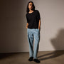French Terry  Boxy Short Sleeve Tee in Black | James Perse Los Angeles
