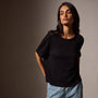French Terry  Boxy Short Sleeve Tee in Black | James Perse Los Angeles