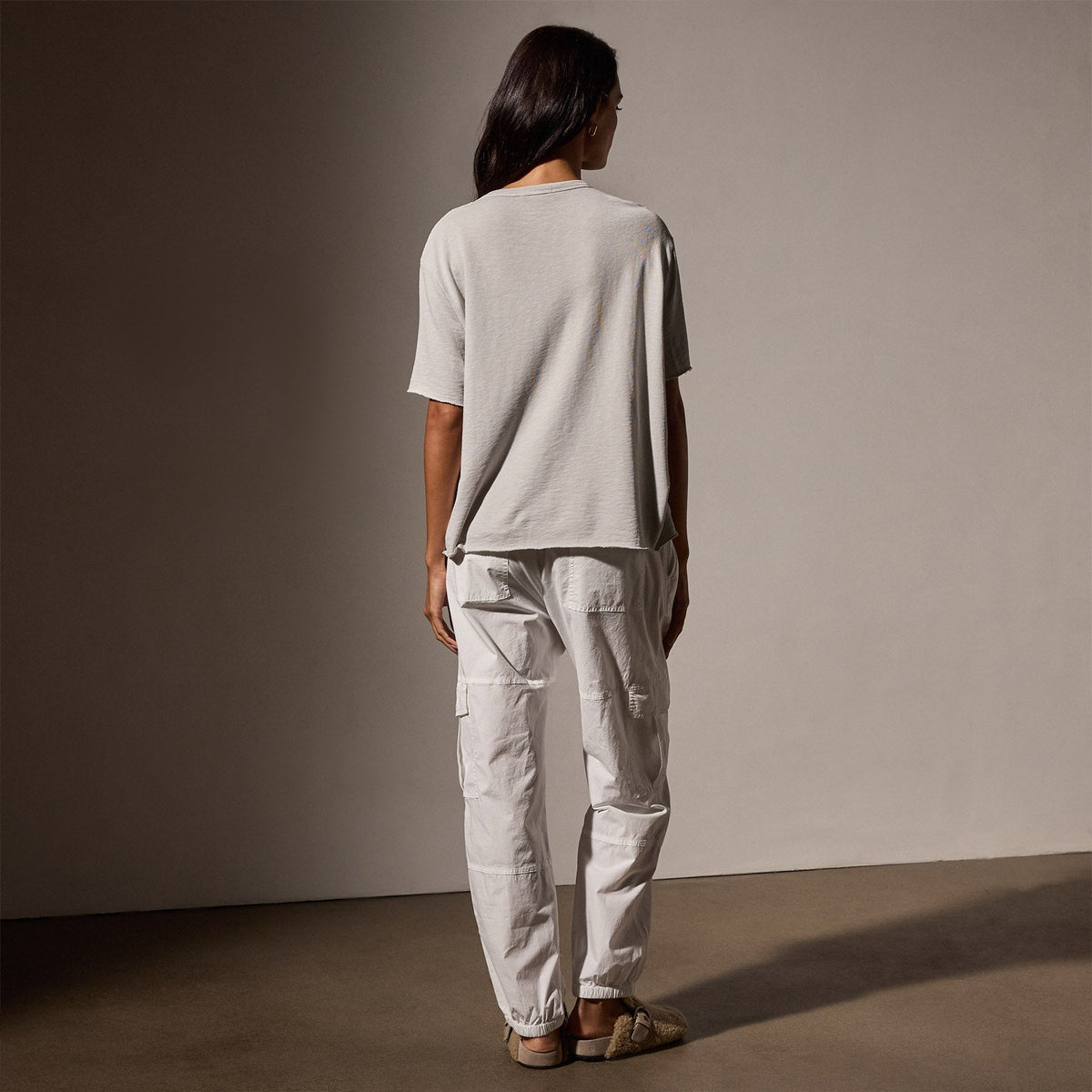 French Terry  Boxy Short Sleeve Tee in Salt Pigment | James Perse Los Angeles