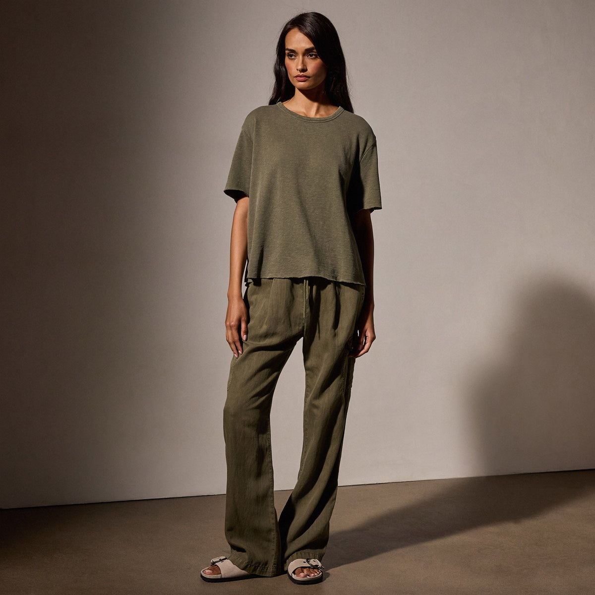 French Terry  Boxy Short Sleeve Tee in Trooper Pigment | James Perse Los Angeles