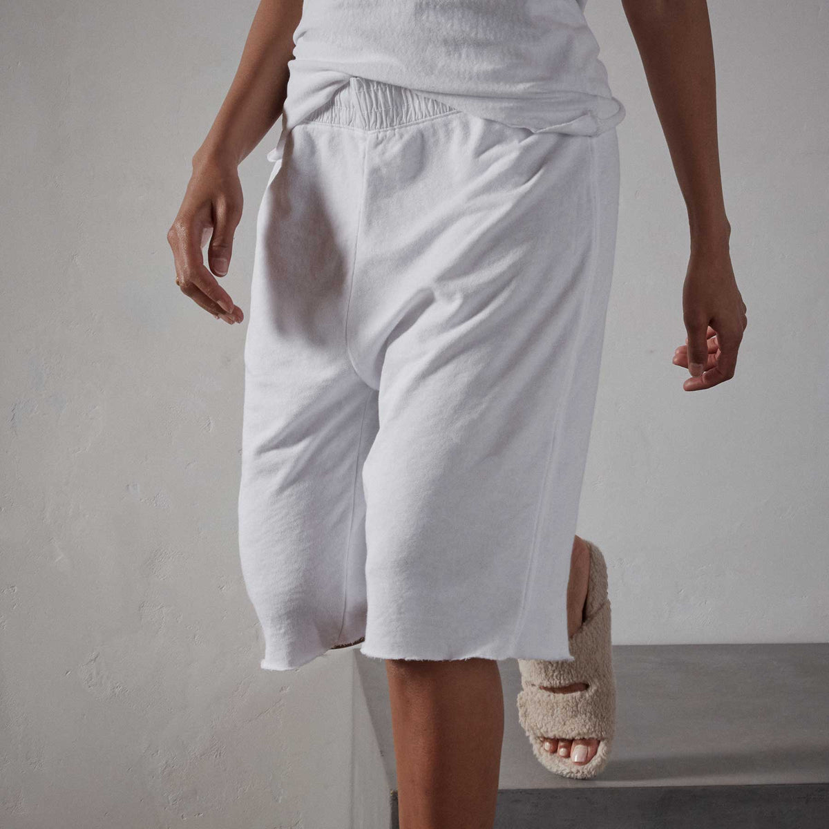 French Terry Boyfriend Short - White | James Perse Los Angeles