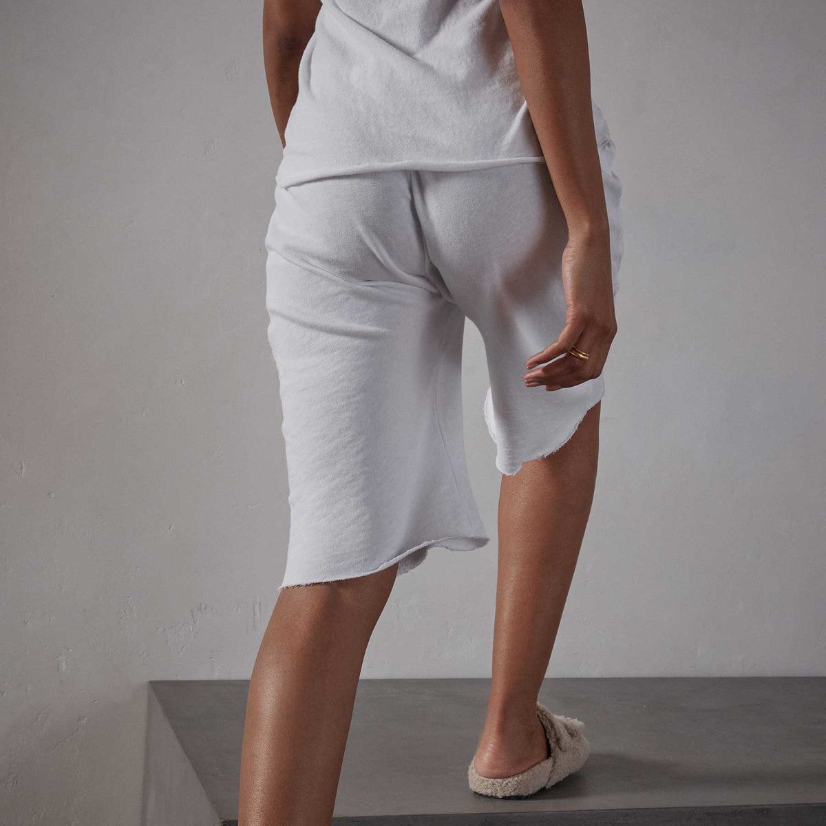 French Terry Boyfriend Short - White | James Perse Los Angeles