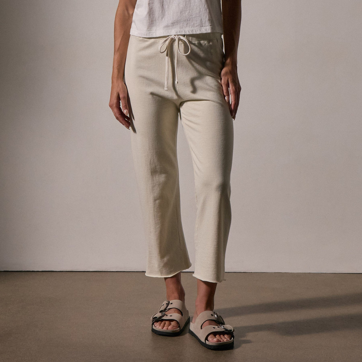 French Terry Cutoff Sweatpant in Canvas | James Perse Los Angeles
