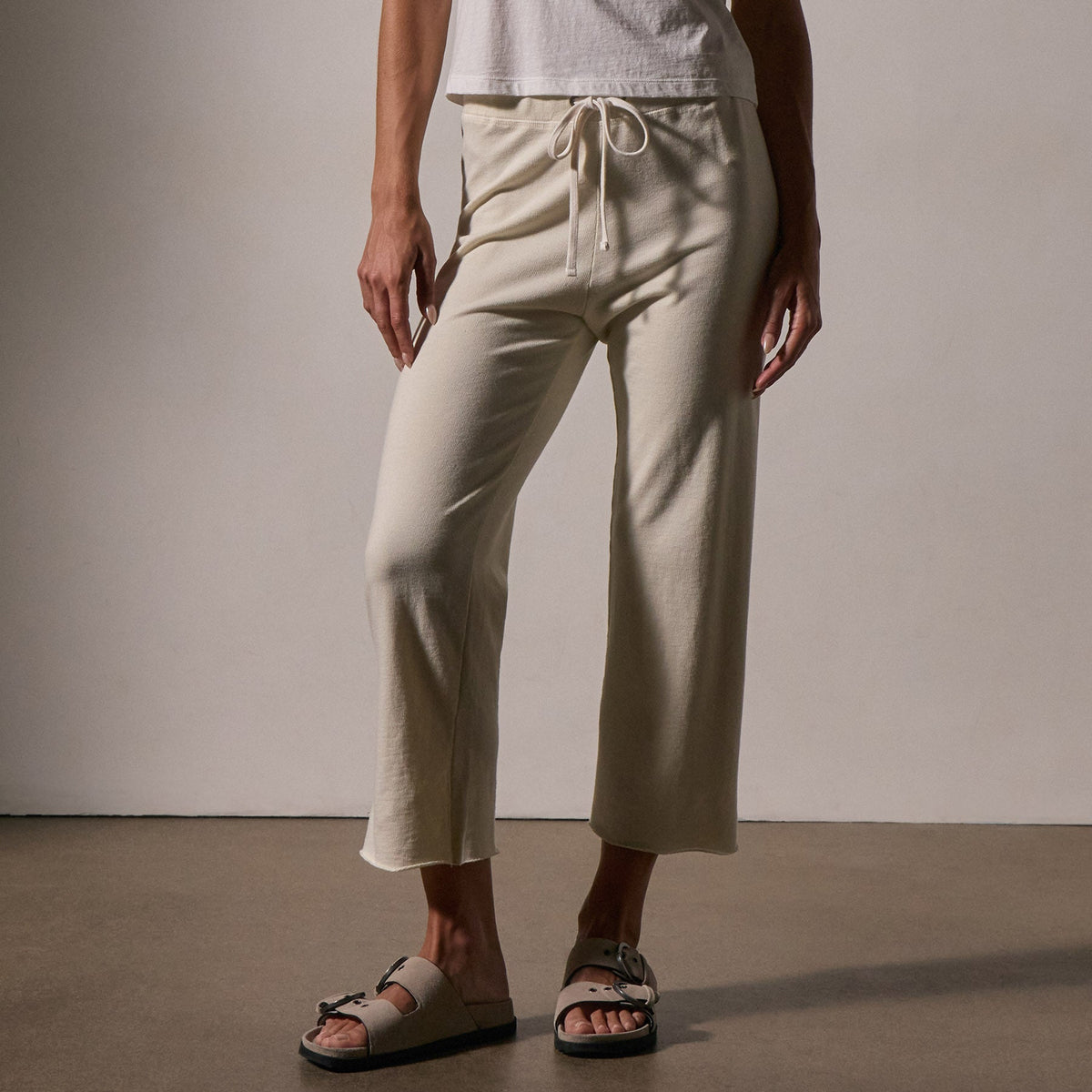 French Terry Cutoff Sweatpant in Canvas | James Perse Los Angeles
