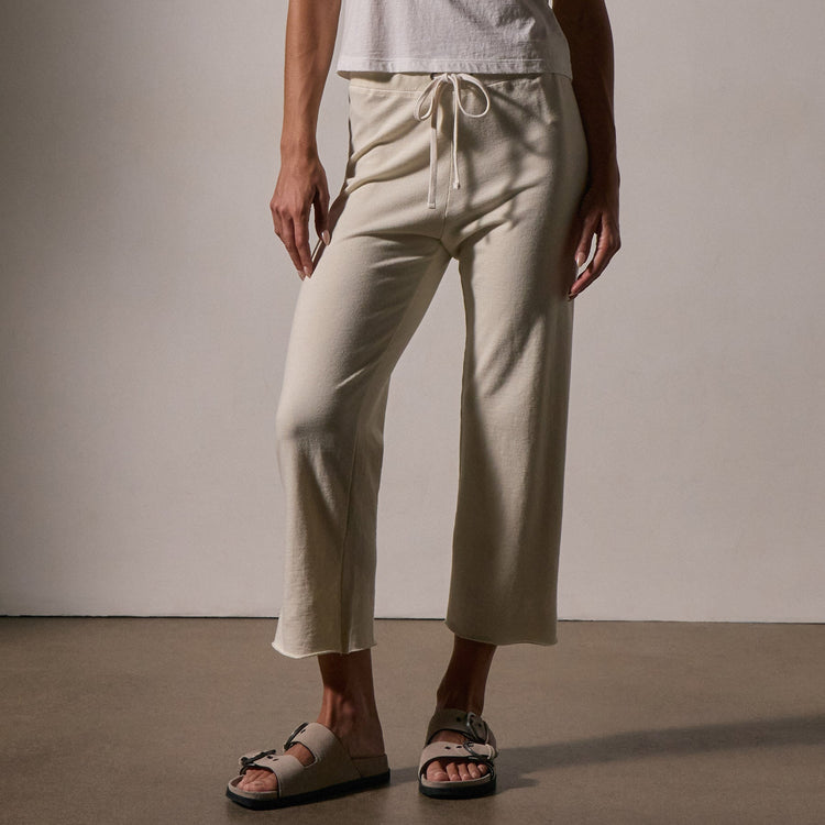 French Terry Cutoff Sweatpant in Canvas | James Perse Los Angeles