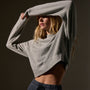 French Terry Cropped Mock Neck  in Heather Grey | James Perse Los Angeles