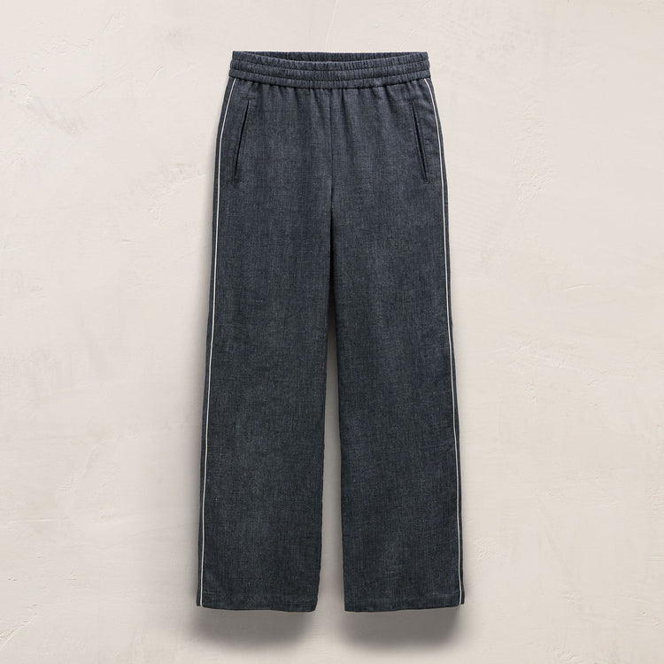 Linen Cotton Track Pant in Heather Navy | James Perse Los Angeles
