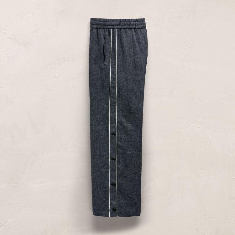 Linen Cotton Track Pant in Heather Navy | James Perse Los Angeles