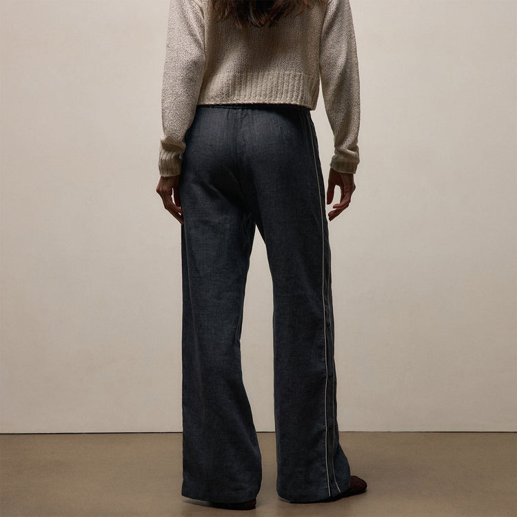 Linen Cotton Track Pant in Heather Navy | James Perse Los Angeles