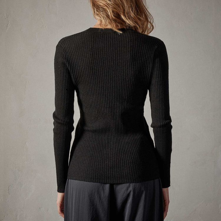 Carmel Cardigan in Black | James Perse Los Angeles 