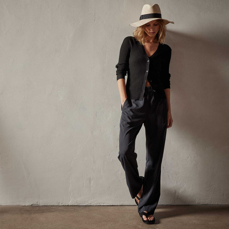 Carmel Cardigan in Black | James Perse Los Angeles 