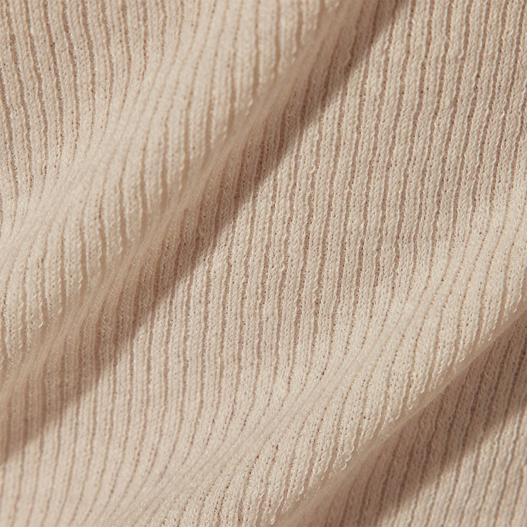 Stretch Linen Ribbed Tank in White/Black | James Perse Los Angeles