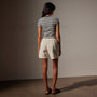 Stretch Linen Ribbed Tee in Canvas/Navy Stripe | James Perse Los Angeles