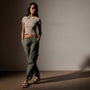 Stretch Linen Ribbed Tee in Mineral | James Perse Los Angeles