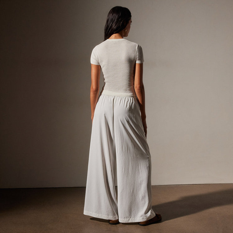 Stretch Linen Ribbed Tee in White | James Perse Los Angeles