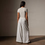 Stretch Linen Ribbed Tee in White | James Perse Los Angeles