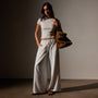 Stretch Linen Ribbed Tee in White | James Perse Los Angeles