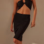 Stretch Linen Double Skirt in Black | James Perse Los Angeles