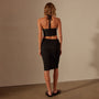 Stretch Linen Double Skirt in Black | James Perse Los Angeles