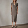 Split Front Knit Dress in River Rock | James Perse Los Angeles 