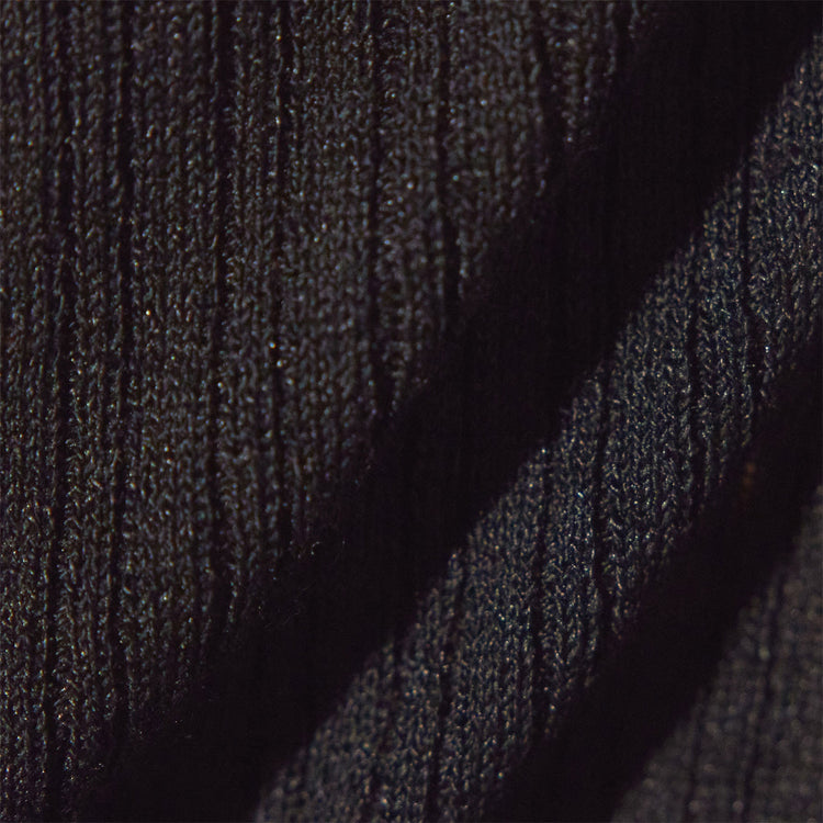 Stretch Linen Ribbed Dress in Black | James Perse Los Angeles