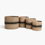 Extra Large Jute Basket In Natural/Charcoal Stripe | James Perse Los Angeles
