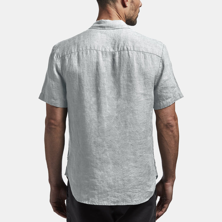 Short Sleeve Linen Shirt In Wash | James Perse Los Angeles