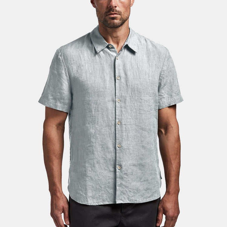 Short Sleeve Linen Shirt In Wash | James Perse Los Angeles