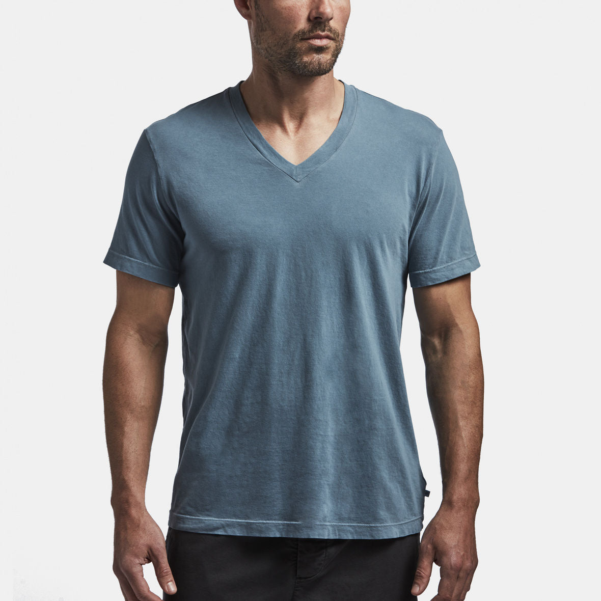 Short Sleeve V Neck in Globe Pigment | James Perse Los Angeles