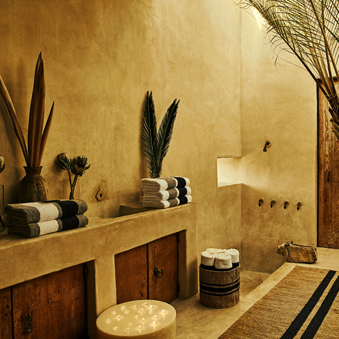Medium Jute Basket In Natural/Charcoal Stripe | James Perse Los Angeles
