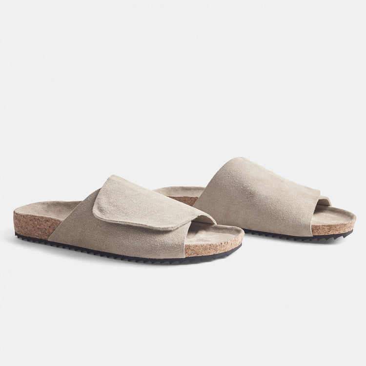 Velcro Suede Slide  Womens In Earth | James Perse Los Angeles