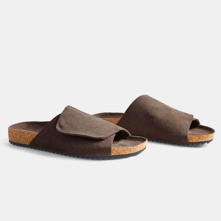 Velcro Suede Slide  Womens In Root | James Perse Los Angeles