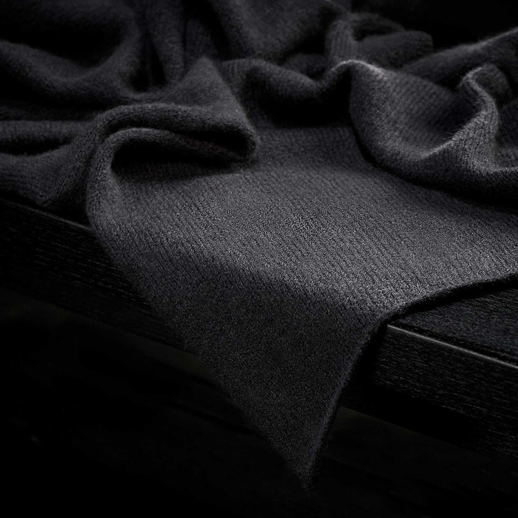 Cashmere Beanie & Scarf Set - Black