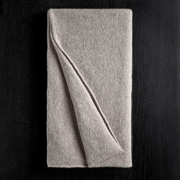 Cashmere Striped Beanie & Scarf Set in Silver Wheat/Mist/Ivory | James Perse Los Angeles